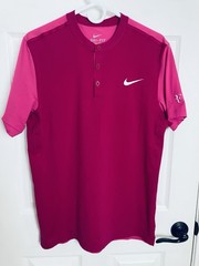 Nike Roger Federer RF 2015 Cincinnati Henley Polo Shirt Large Rafa Nadal Alcaraz