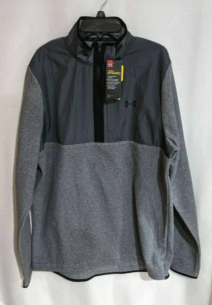 Under Armour Men's Grey/Black Armour Fleece 1/2 Zip Top (1357088-012) Size M