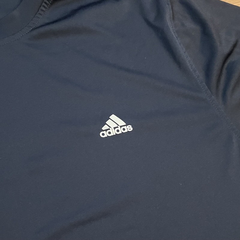 Adidas athletic workout Crew Neck Logo Short Sleeve Tee Shirt Size Large gallery