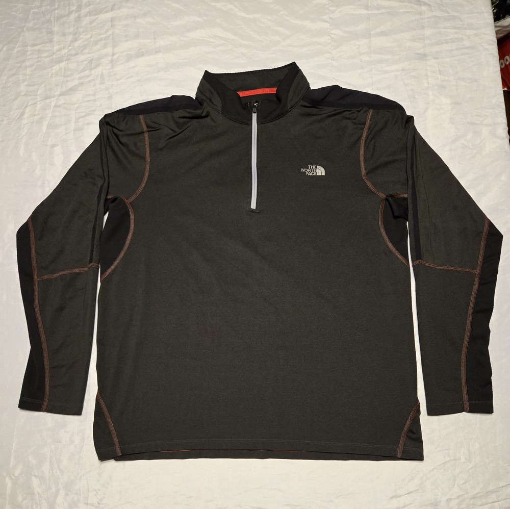 The North Face Flash Dry XD 1/4 Zip Pullover Mens XL Gray Long Sleeve Active
