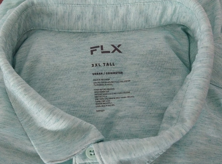 FLX Urban/Commuter Big & Tall Long Sleeve Button Front Shirt Wicking UPF 40 3XLT gallery