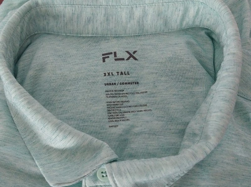 FLX Urban/Commuter Big & Tall Long Sleeve Button Front Shirt Wicking UPF 40 3XLT gallery