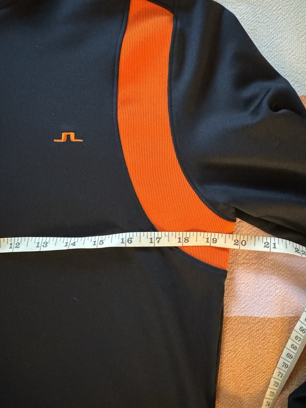 J. Lindeberg Performance Quarter Zip Pullover, Mens Medium, Navy And Orange gallery