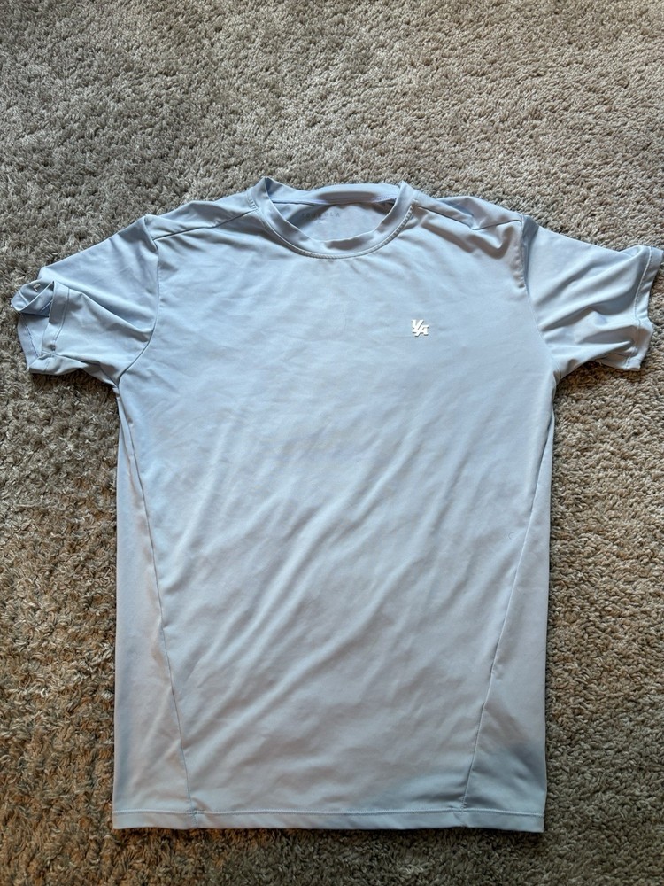 YoungLa Men's Compression Fitted Tee T-Shirt Blue Large 423 Zephyr