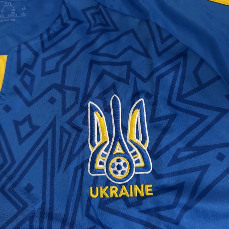 adidas men Ukraine 26 Away Blue Jersey soccer NWT $130 gallery
