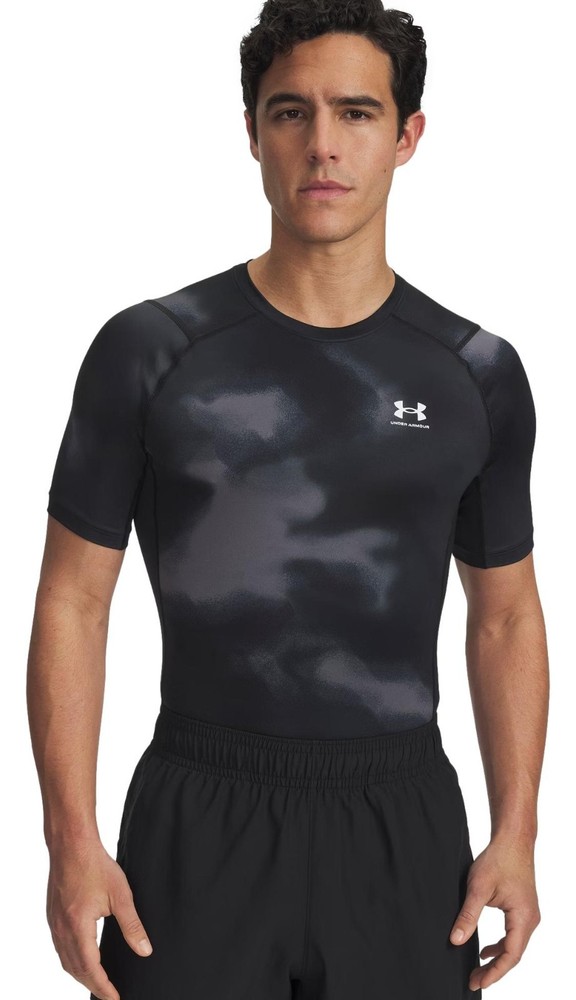 Under Armour Men's UA Heatgear Printed Compression Shirt (Black) 1383321-003