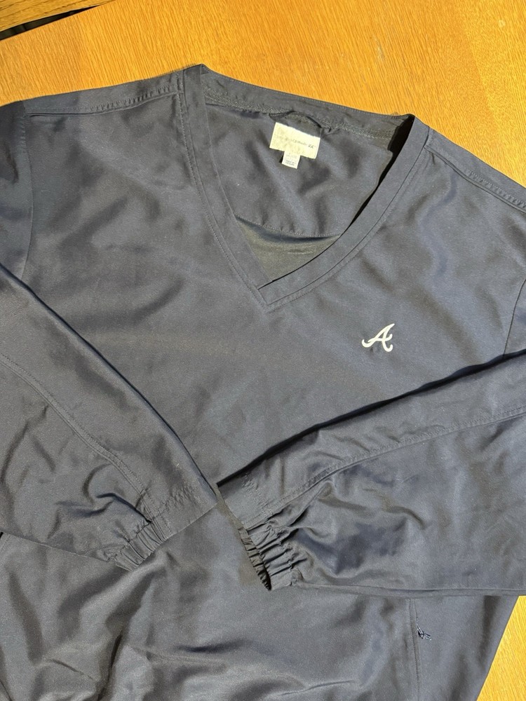 Cutter & Buck Atlanta Braves Pullover Windbreaker Jacket Mens 2XL Blue MLB Golf