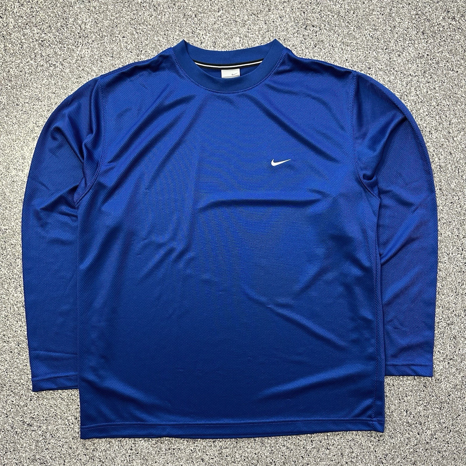 Vintage Nike Shirt Mens L Long Sleeve Mesh Dazzle Crew Neck Blue gallery