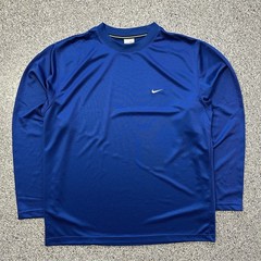 Vintage Nike Shirt Mens L Long Sleeve Mesh Dazzle Crew Neck Blue