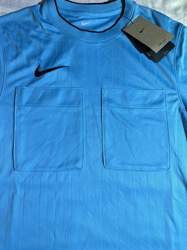 Nike Dri Fit Referee Soccer Blue Double Pocket Jersey DH8024-447 Men’s Sz: Small gallery