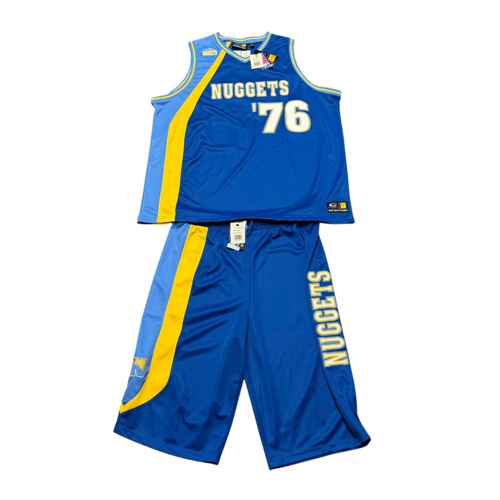 NWT Vintage Basketball Jersey Shorts Set Mens XXXL Denver Nuggets NBA G-III NOS