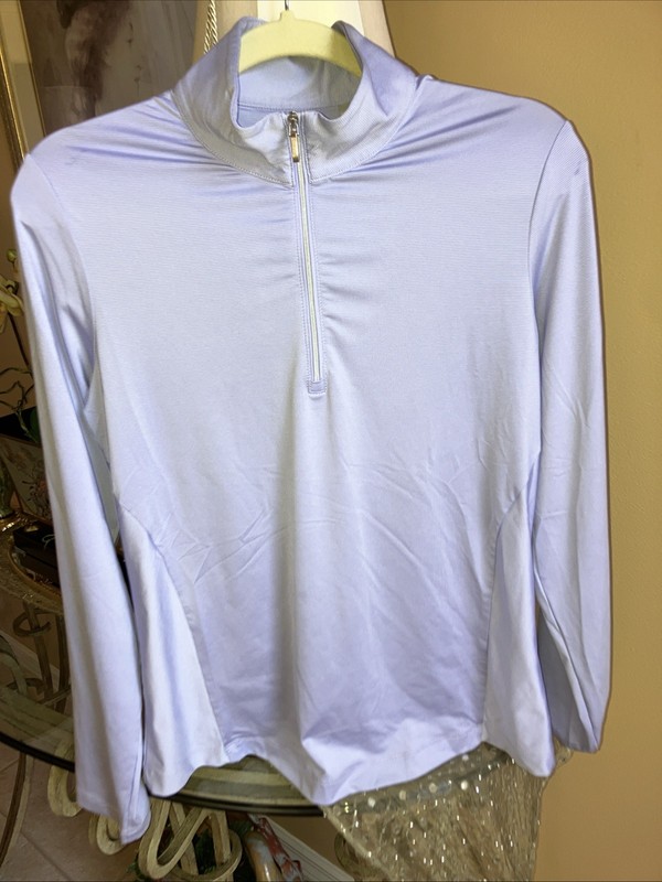 WOMEN’S CUTTER & BUCK DRYTEC UPF 50+ 1/4 ZIP Long Sleeve Shirt Lg. Lavender gallery