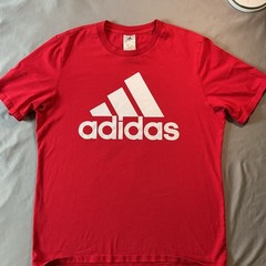 Adidas Big Logo T-Shirt Mens Large Red Short Sleeve Graphic Tee