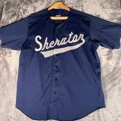 Vintage Wilson Baseball Jersey XL Mesh Button Front Sheraton USA 90s