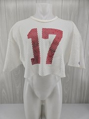 Vintage Champion Mens XL White Mesh Jersey #17 Football Practice Made In USA