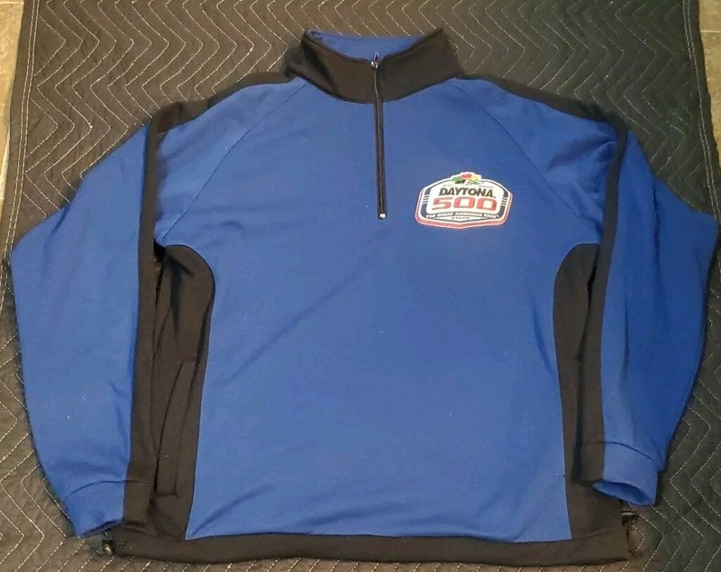Nascar Winner's Circle Fleece Pullover Men's Sz L Blue Black Racing Daytona 500 gallery