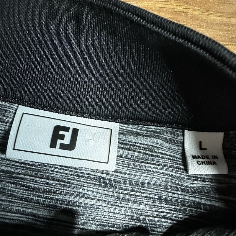 FootJoy FJ 1/4 Zip Pullover Mens Large Gray Performance Golf Long Sleeve Mock gallery