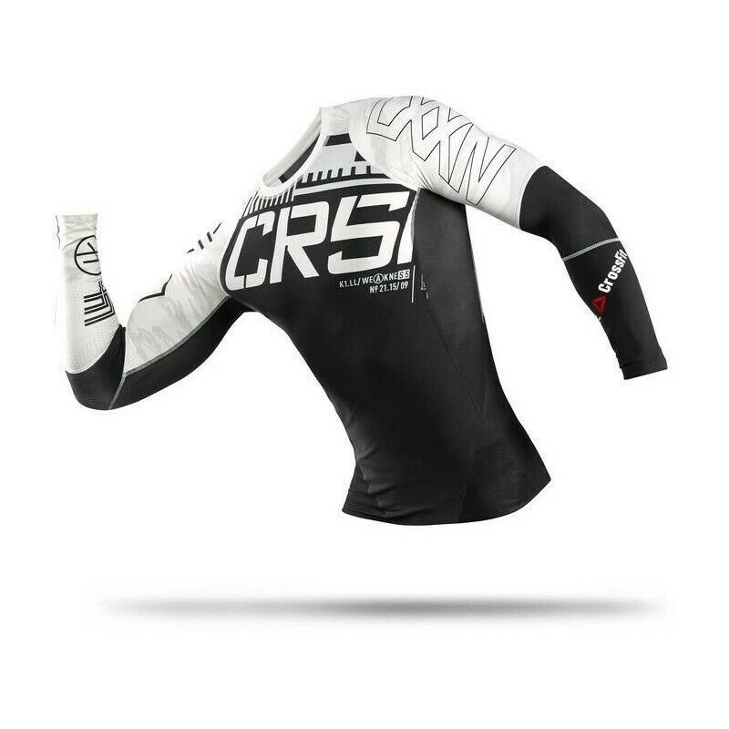 [B87912] Mens Reebok Crossfit Midweight Long Sleeve Compression - Black/White gallery