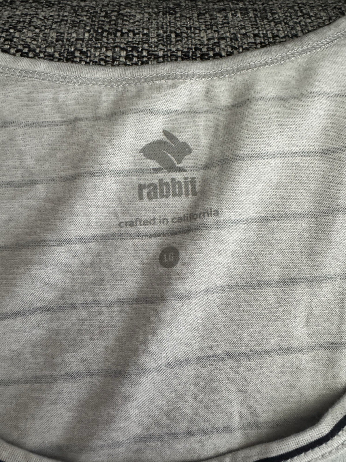 rabbit Men's Striped Tank Top Scoop Neck Sleeveless White/Black Size L gallery