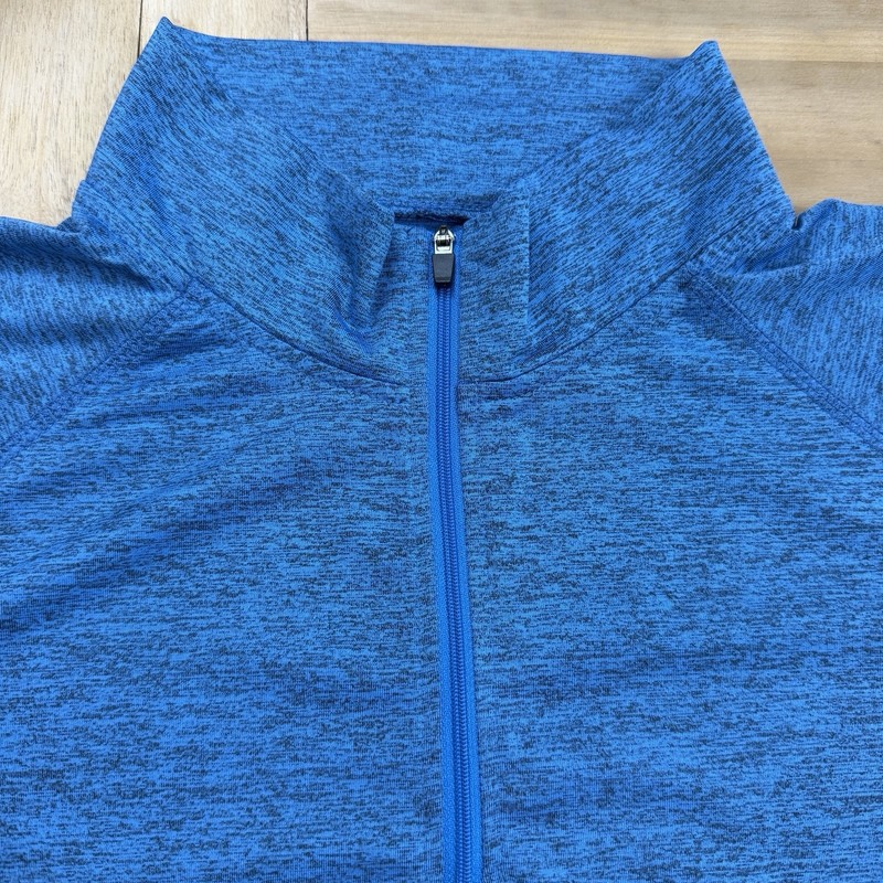 Men’s Blue Quarter Zip Activewear Pullover 2XL Long Sleeve Athletic Workout Top gallery