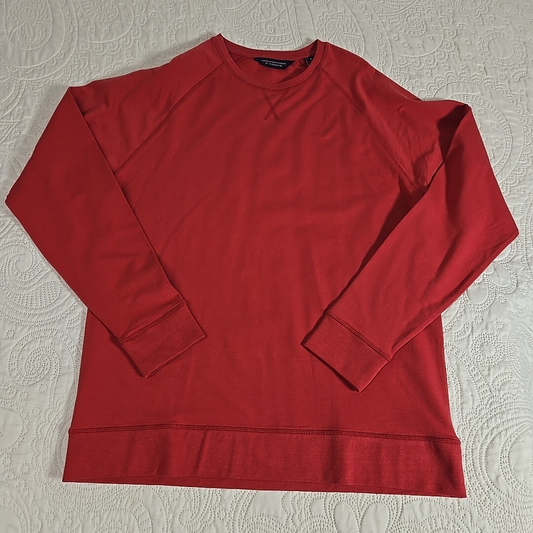 Roundtree & Yorke Size S Pink Red Long Sleeve Lightweight Crew Neck Sweatshirt gallery