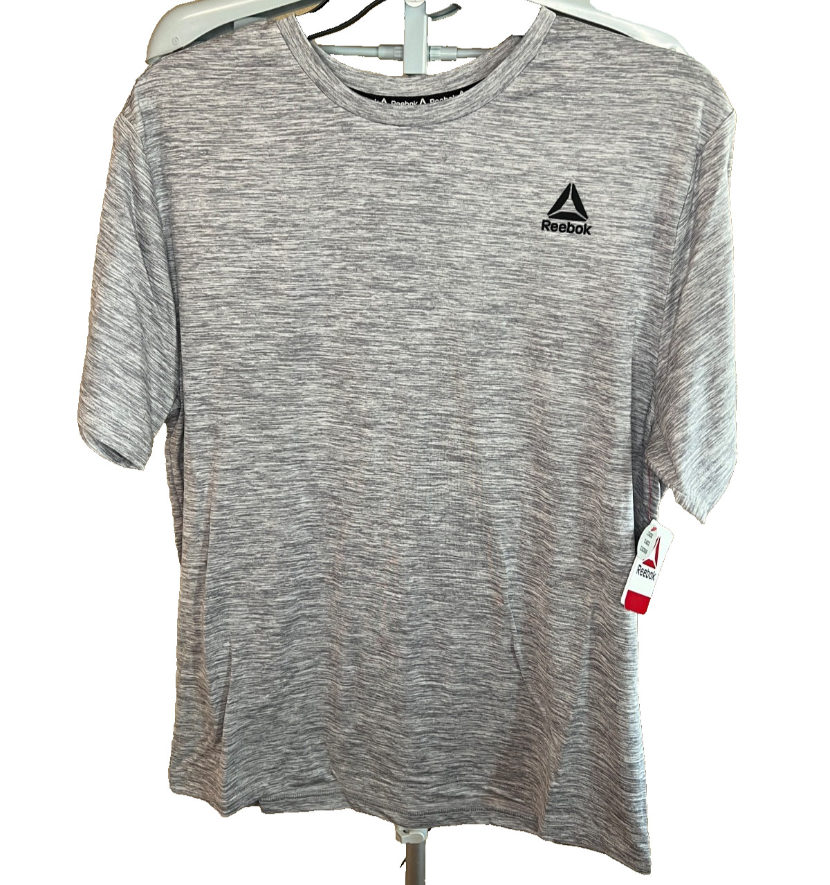 Reebok Delta Core T Shirt Mens Large Heather Gray Performance Moisture Wicking gallery