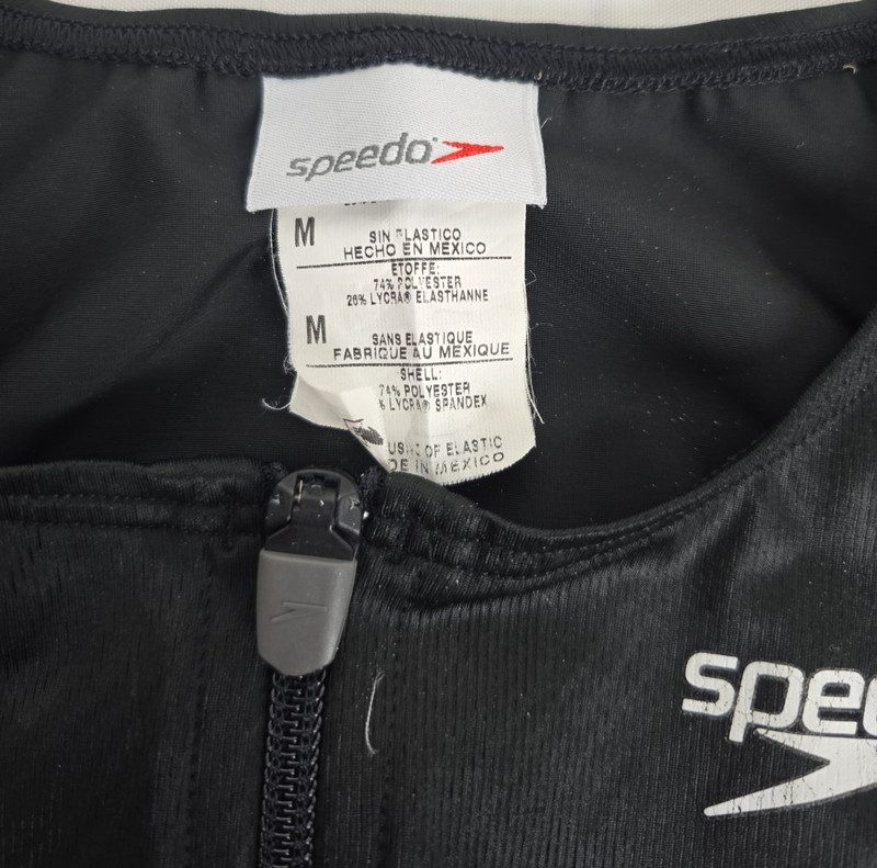 Speedo Black/Red Sleeveless Half Zip Tri Tank Sz Medium Swimming Running Cycling gallery