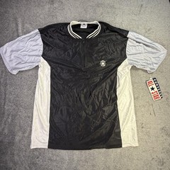 Vintage Converse Jersey Shirt Mens Large Black 1/4 Zip Mock Neck USA 90s F3290