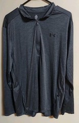 Under Armour Loose Men’s Dark Gray Quarter Zip Pullover Shirt!! Size Large!!