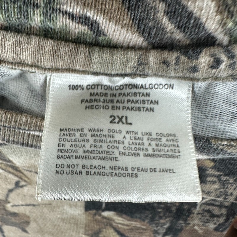 Real Tree Shirt Mens 2XL Brown Green AP Camo Hunting Outdoor Long Sleeve gallery