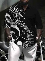 Mens 5XL BIG Long Sleeve DRESS – Casual Shirt New 2025 BLACK & WHITE