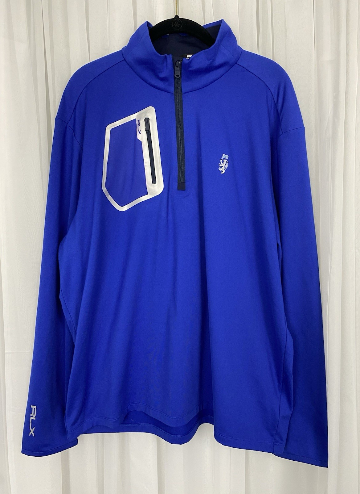 RLX Ralph Lauren Driver Blue Luxury Jersey 1/4 Zip Pullover Men's Sz XL gallery
