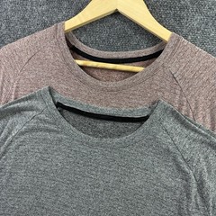 LULULEMON Drysense Shirt Lot of 2 Mens XL Grey Heathered Maroon Metal Tech