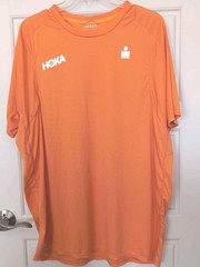 Hoka Iron Man One One Shirt Mens XXL Orange Glide Short Sleeve Athletic Running