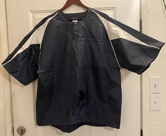 Augusta High Five Sportswear Nylon Short Sleeve Blue Windbreaker Shirt Adult XL