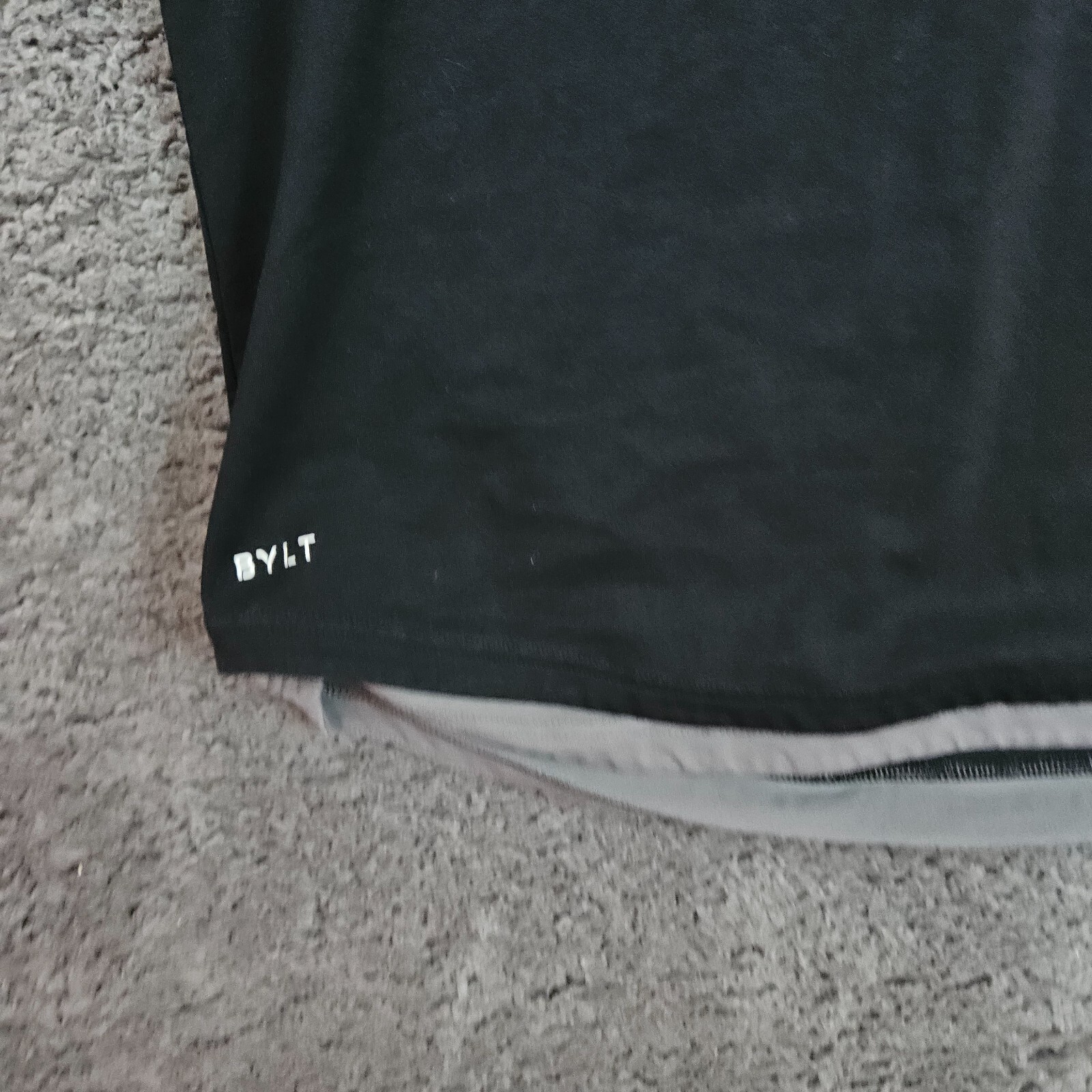 BYLT Mens XXL Drop Cut Short Sleeve Dual Layer Lux Tee T-Shirt Navy Black Gray gallery