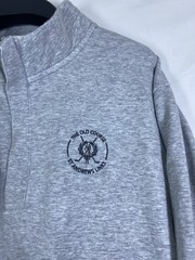 Travis Mathew Sweater Mens XL Gray St Andrews Links The Old Course Logo 1/4 Zip