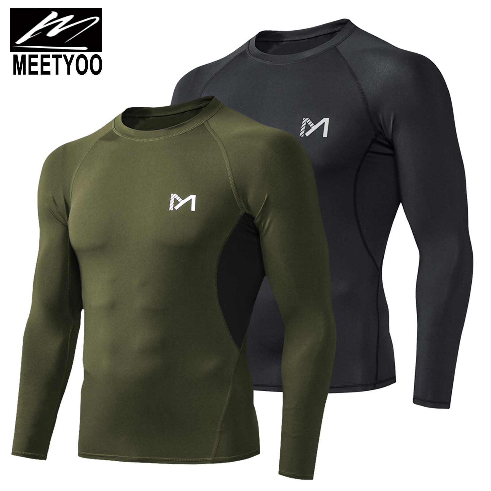 2 Pack/Set Compression Shirts for Men Long Sleeve Athletic Base Layer Undershirt gallery