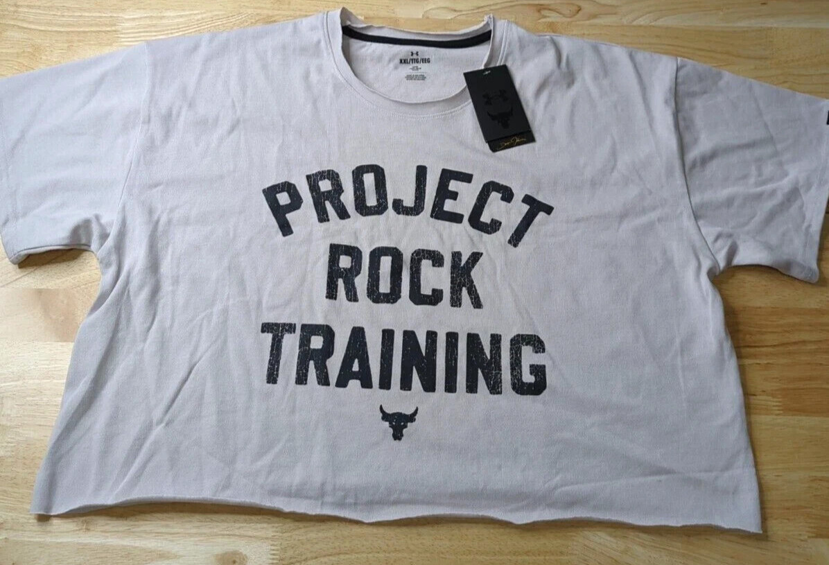 Under Armour Project Rock Training Cutoff Shirt Gray Men’s Size 2XL NWT gallery