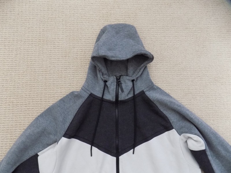 MENS L LARGE NIKE TECH FLEECE WINDRUNNER HOODIE JACKET GRAY BLACK 885904 032 gallery