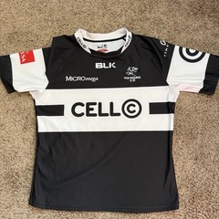 The Sharks Mens Rugby Shirt 2XL Black 2016 Training Top Jersey Union BLK VGC