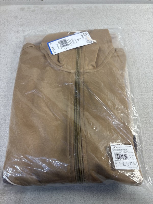 Adidas Originals Men’s ADICOLOR CUTLINE TRACK TOP IU2365 Beige Size LARGE gallery