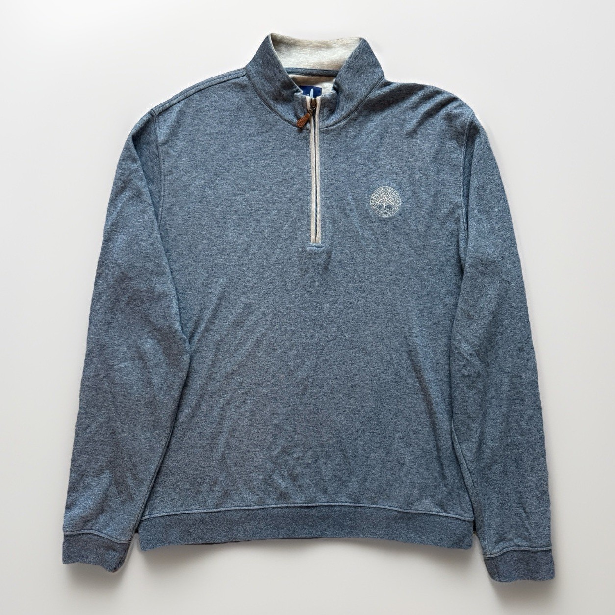 Johnnie-O Sully Adrift Quarter Zip Pullover Mens M Blue Gray Golf Crest Stretch gallery