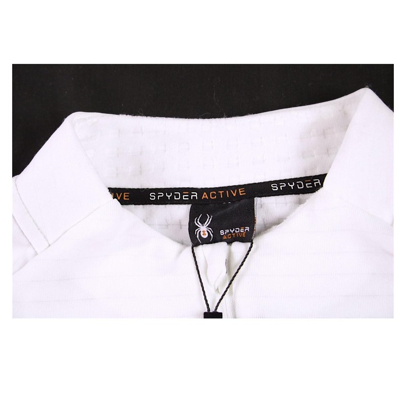 Spyder Active Mens M 1/4 Zip Pullover Shirt White Long Sleeve Performance $88NEW gallery