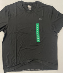 QUIKSILVER Men Regular Fit Active Tee T-Shirt Stretch BLACK XL Crewneck Wicking