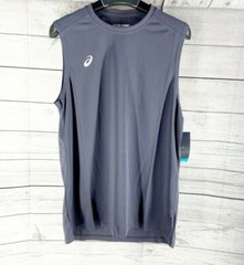 ASICS Mens Dark Gray MotionDry Sleeveless Performance Tank Top
