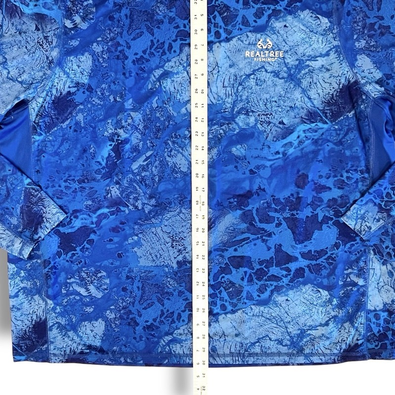 REALTREE FISHING Mens 3XL Blue Marbled Wave LS Performance Vented Wicking gallery