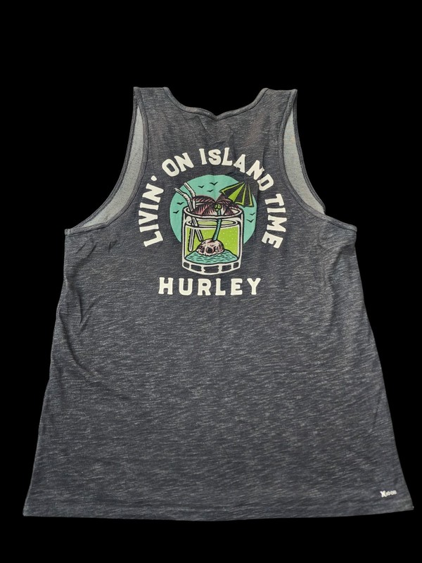 Hurley Men's Gray Pullover Sleeveless Tank Top 20-DRI Livin' On Island Time M gallery