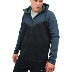 MENS S SMALL NIKE TECH FLEECE WINDRUNNER HOODIE JACKET JUNGLE GREEN BLACK 885904