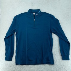 Odlo 1/4 Zip Pullover Mens XL Pacific Blue Ski Mount Snow Vermont USA Sweater